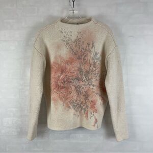 White House‎ Black Market Pink Beige Abstract Sequin Sweater Pullover Small WHBM